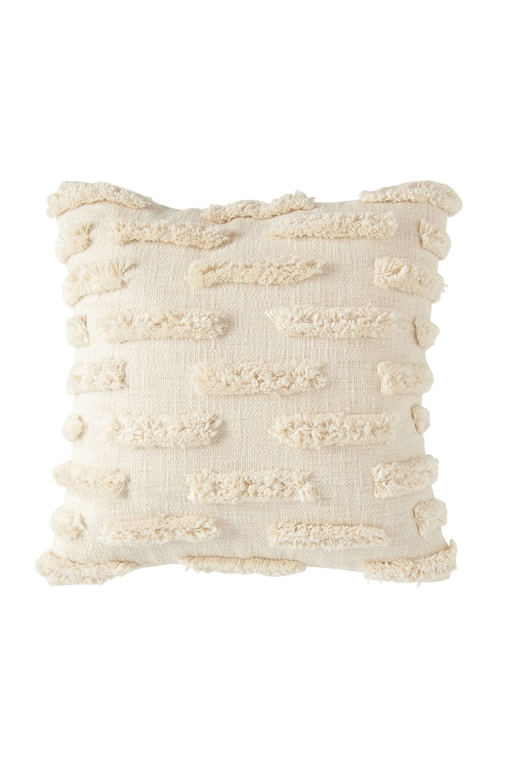 Ivory Shag Block Pillow