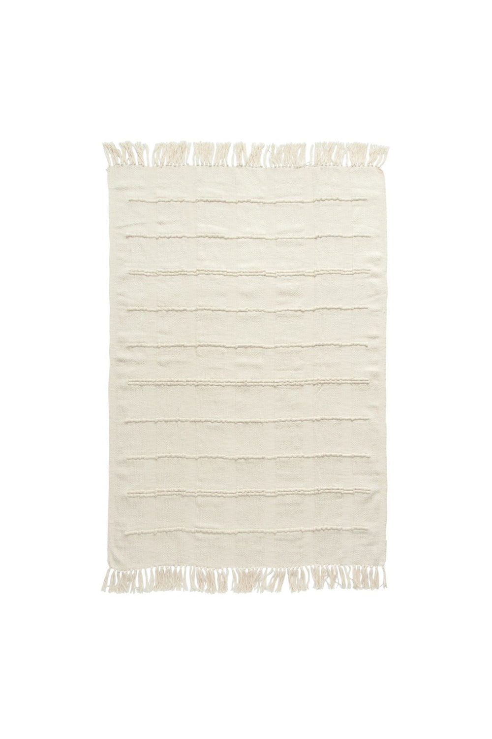 Cream Chenille Stitched Throw