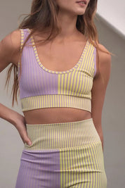 Yellow Purple Stripe Mix Bra