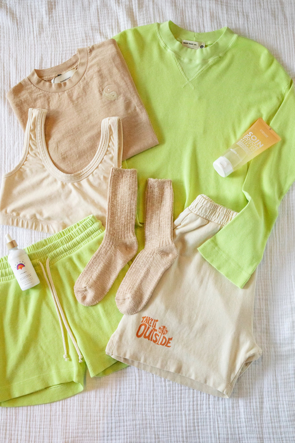 Celery Waffle Lounge Shorts