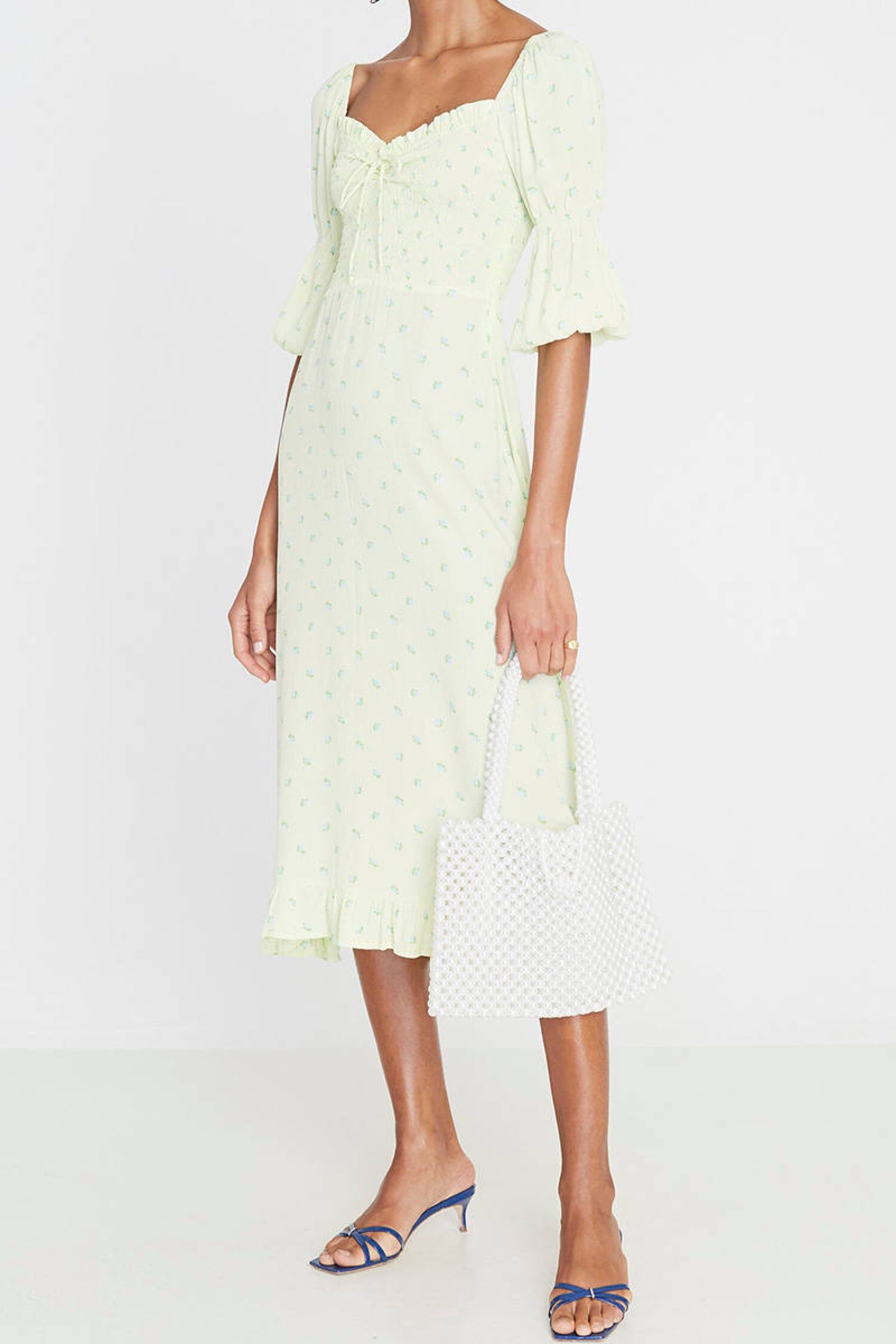 faithfull nora midi dress Nora Floral Navy Leiria Midi Dress