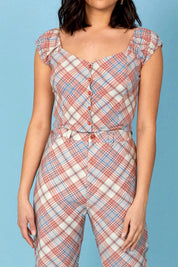 Pomegranate Plaid Erin Top