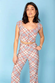 Pomegranate Plaid Erin Top
