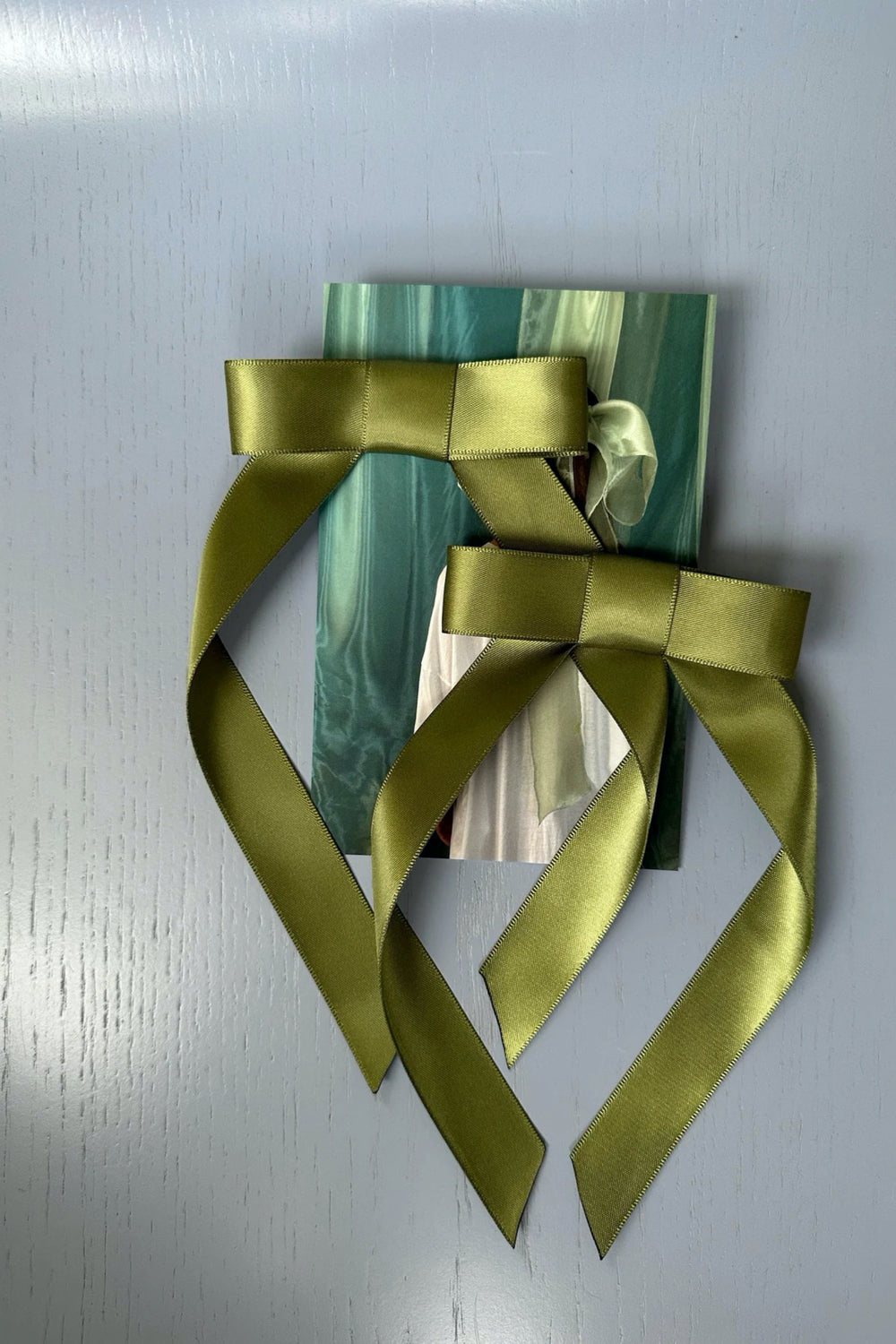 Olive Bow Clip Duo