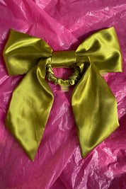 Chartreuse Giant Bow Scrunchie