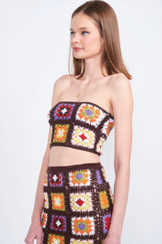 Patchwork Floral Tube Top