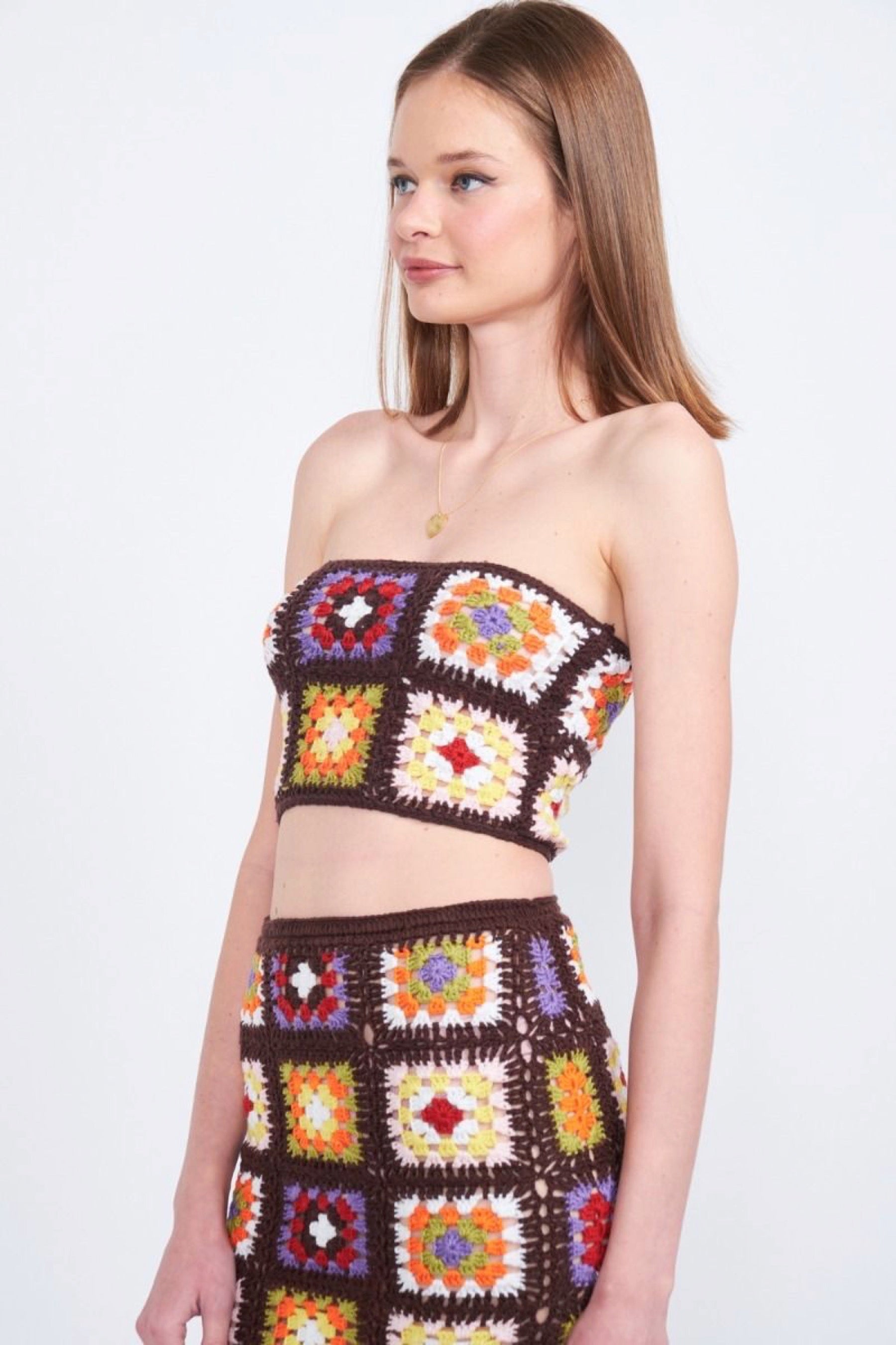 Patchwork Floral Tube Top