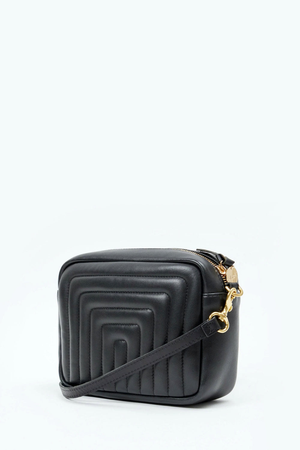 Black Channel Quilted Midi Sac