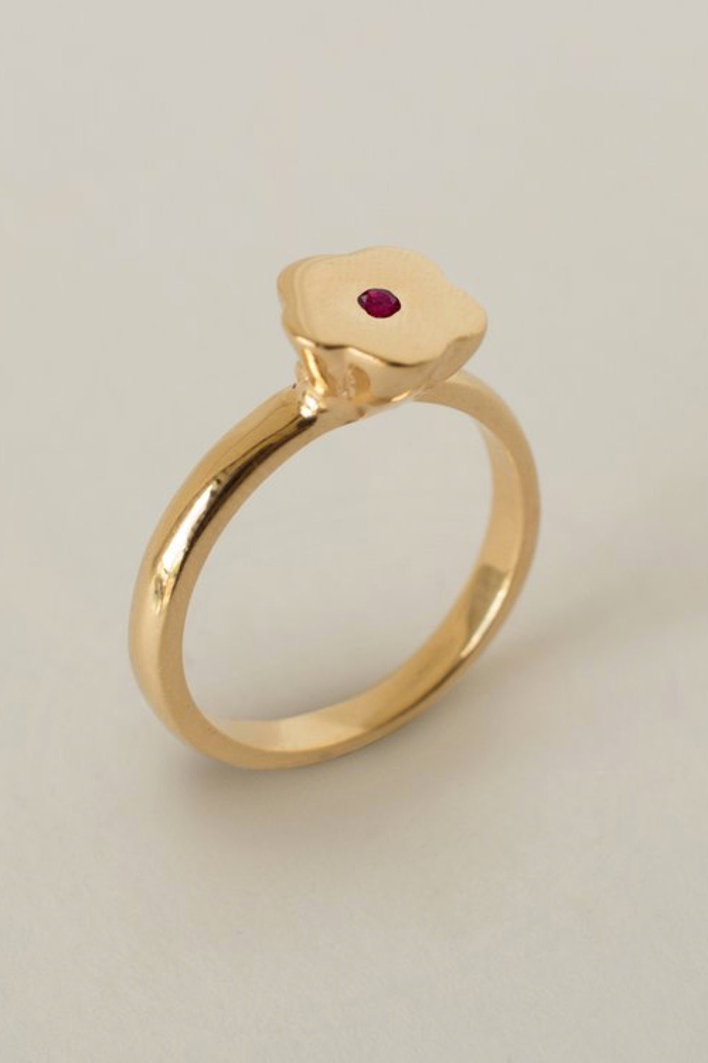 Gold Ruby Blossom Ring