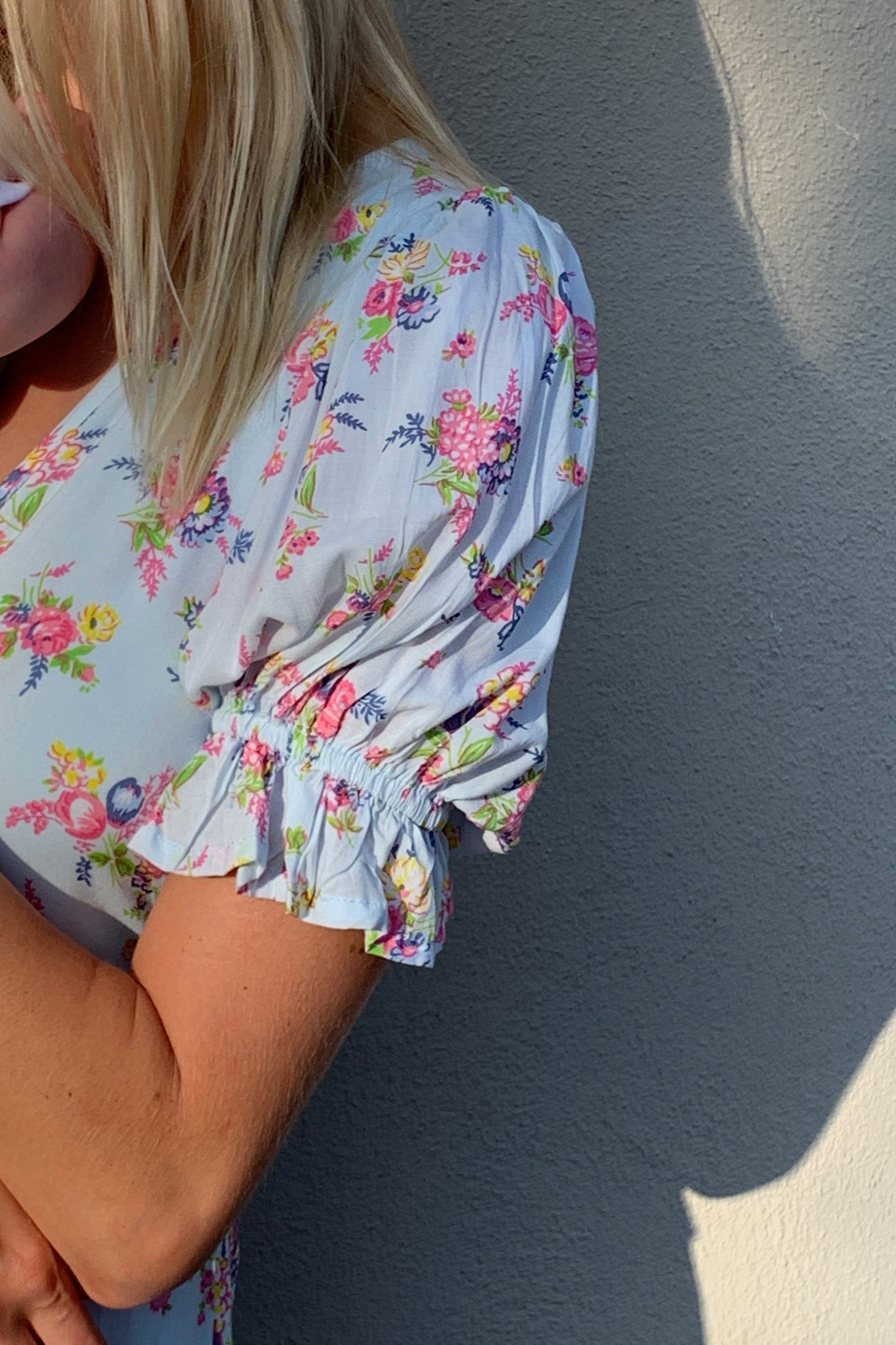 Blue Juliette Floral Maggie Midi Dress