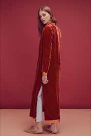 Rust Nadine Velvet Coat