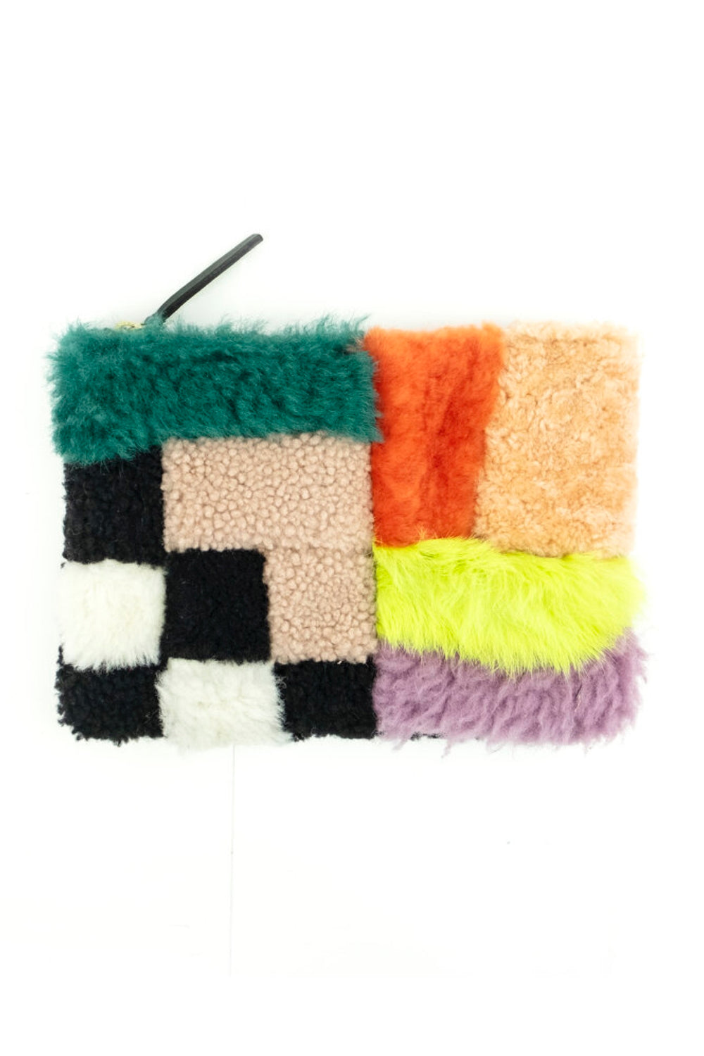 Playground Shearling Zipper Pouch