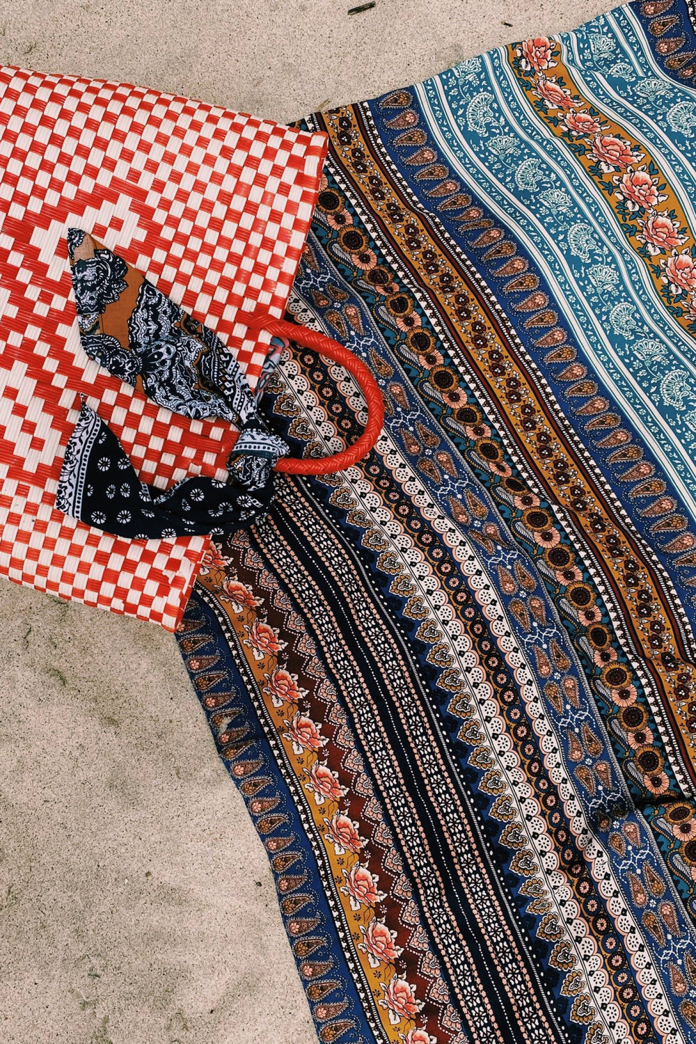 Blue Moroccan Rose Sarong