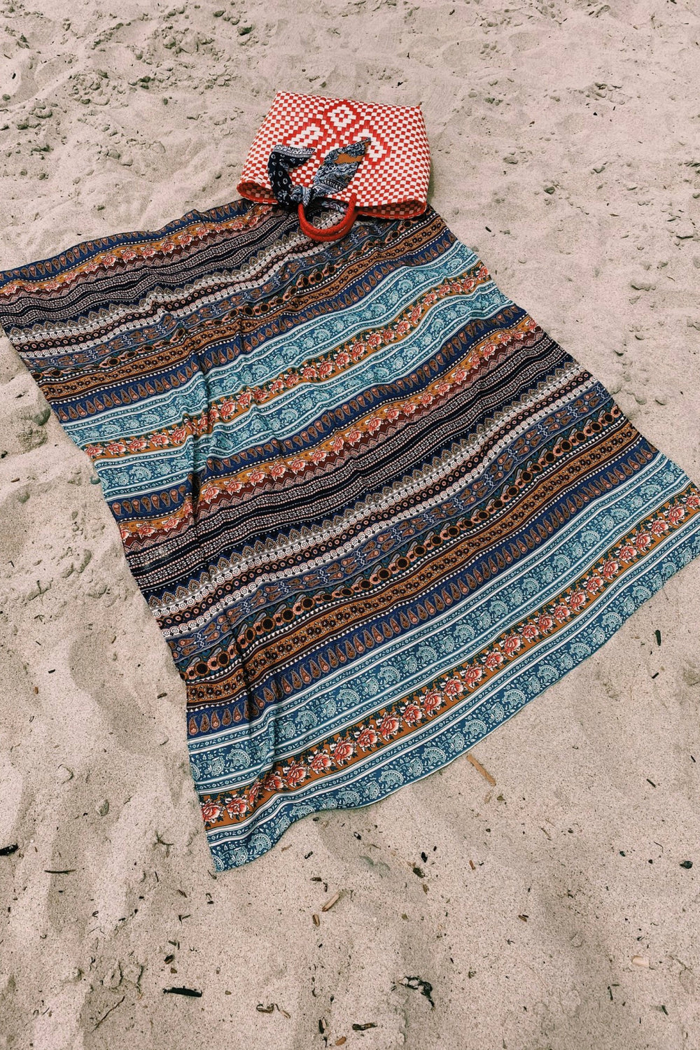 Blue Moroccan Rose Sarong