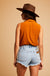 frayed hem denim shorts