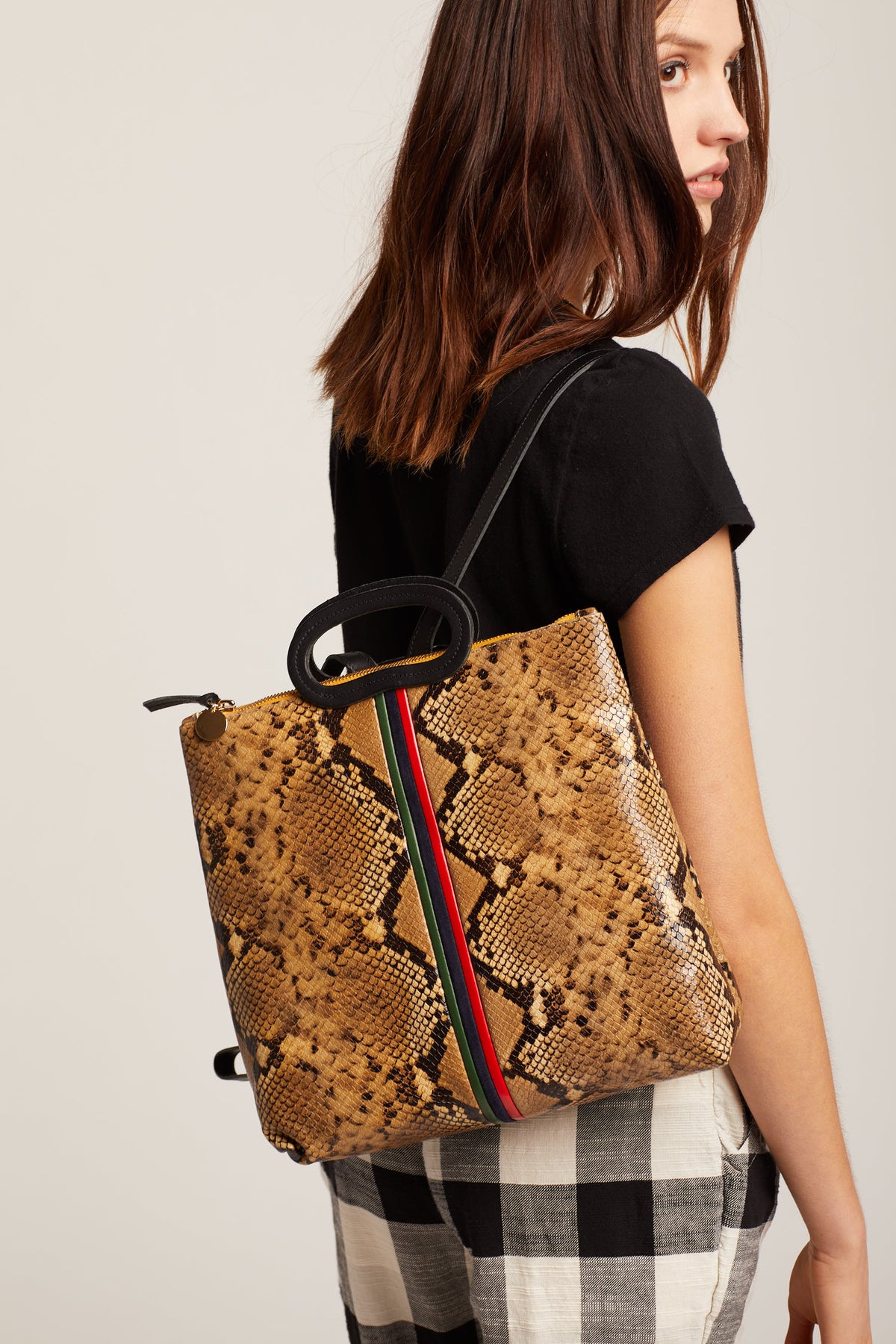 Tan Snake Marcelle Backpack — Prism Boutique