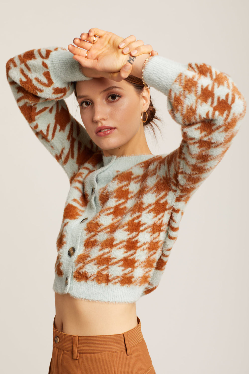 Houndstooth Cher Cardigan Prism Boutique