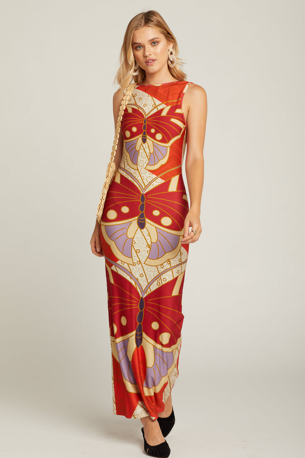Red Butterfly Diana Dress