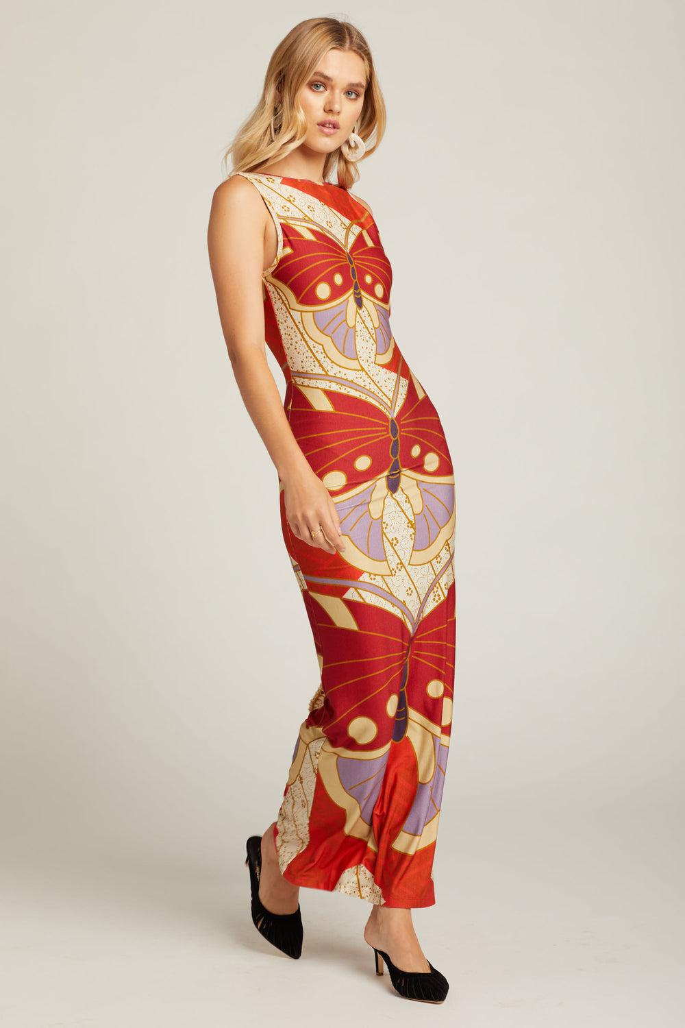 Red Butterfly Diana Dress