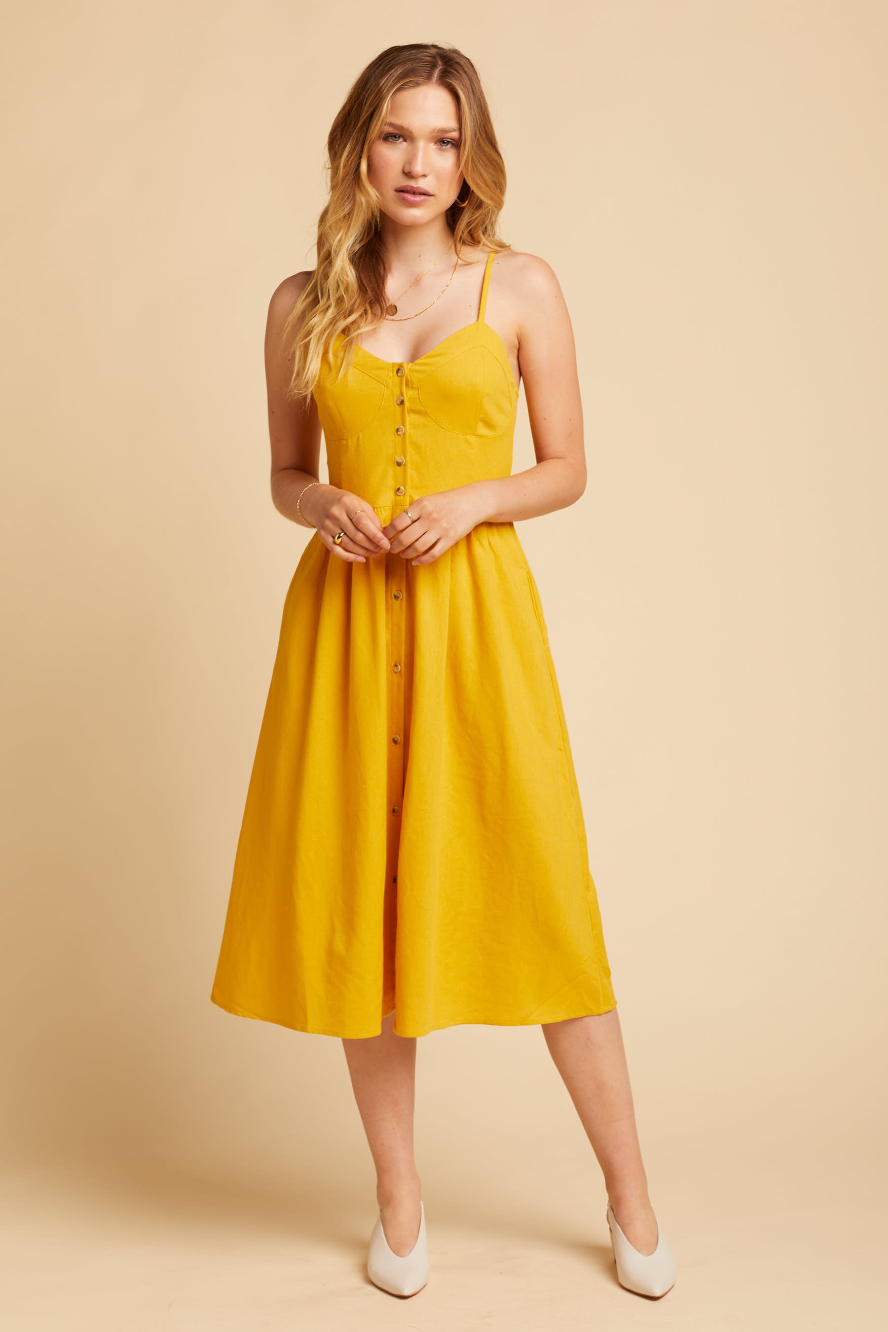 Gold Eve Linen Dress Gold Eve Linen Dress