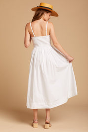 White Lilah Pleated Tube Dress