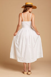 White Lilah Pleated Tube Dress