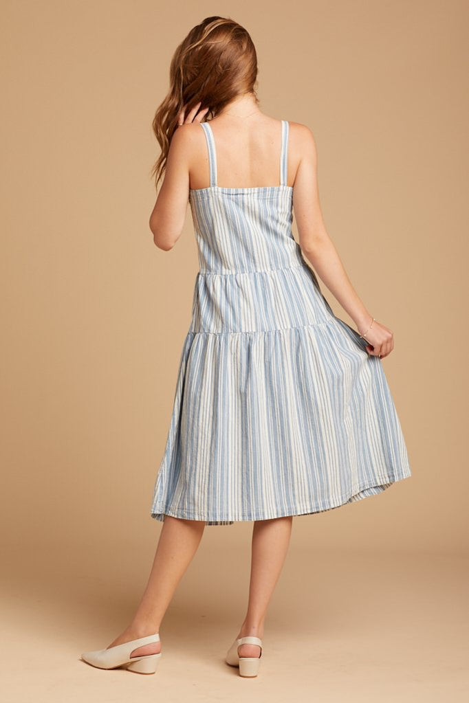 Indigo Striped Blue Moon Dress
