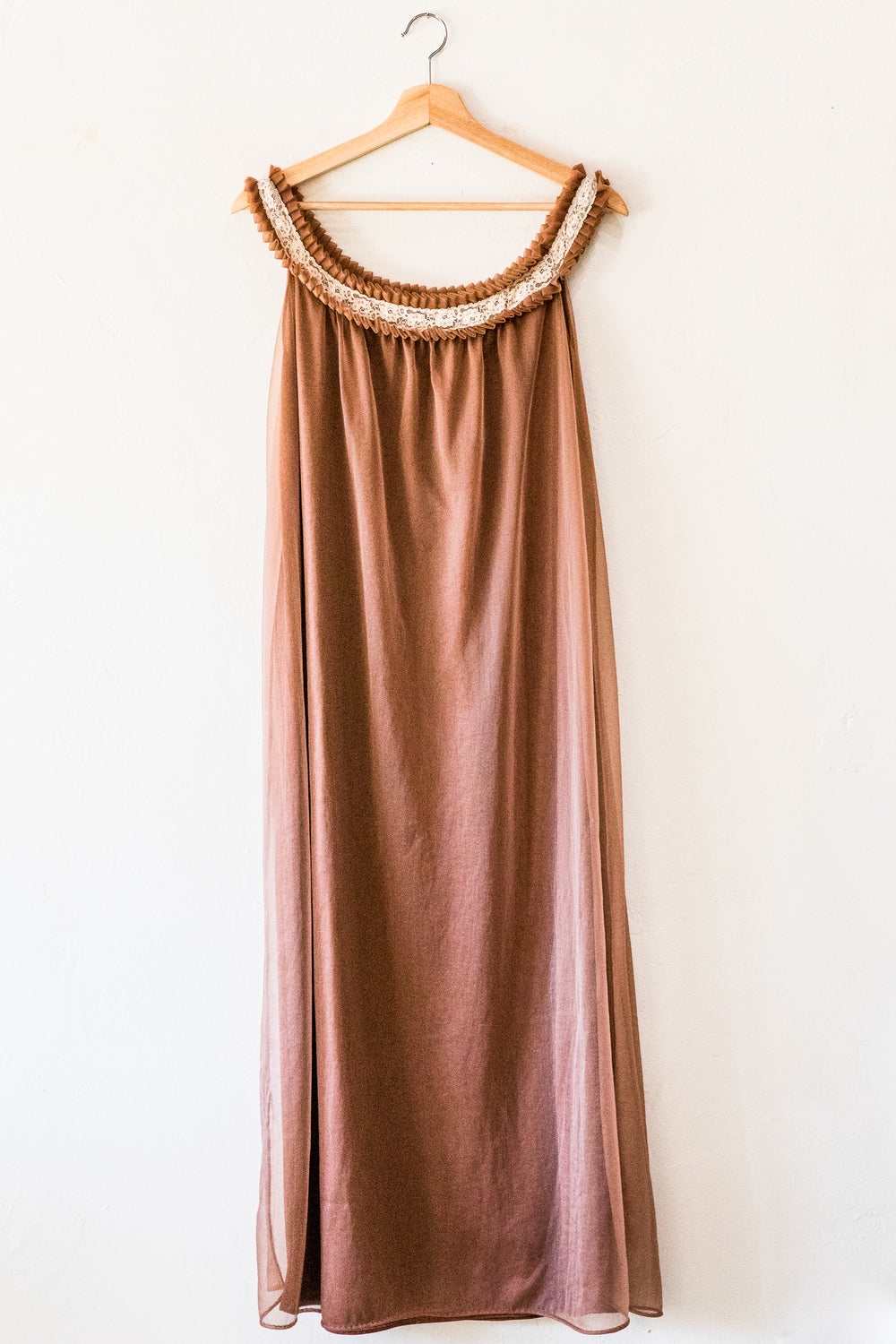 Brown Lace Slip Dress