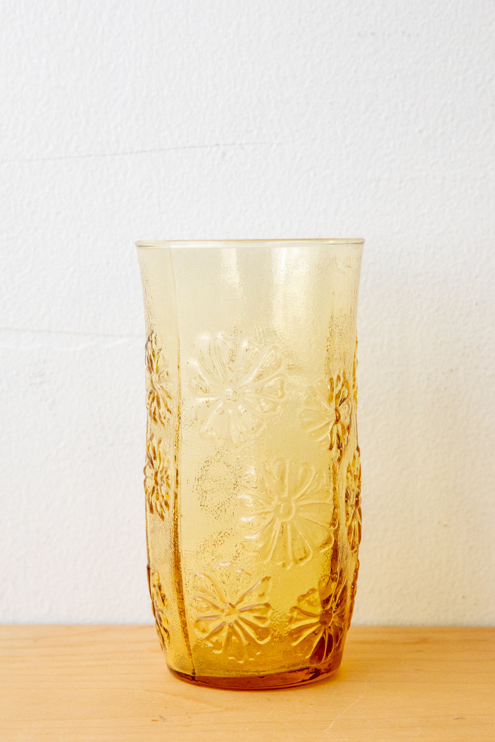 Yellow Floral Glass Vase