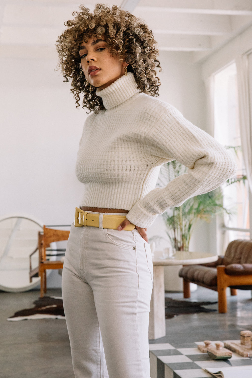Ivory Madeline Turtleneck Sweater