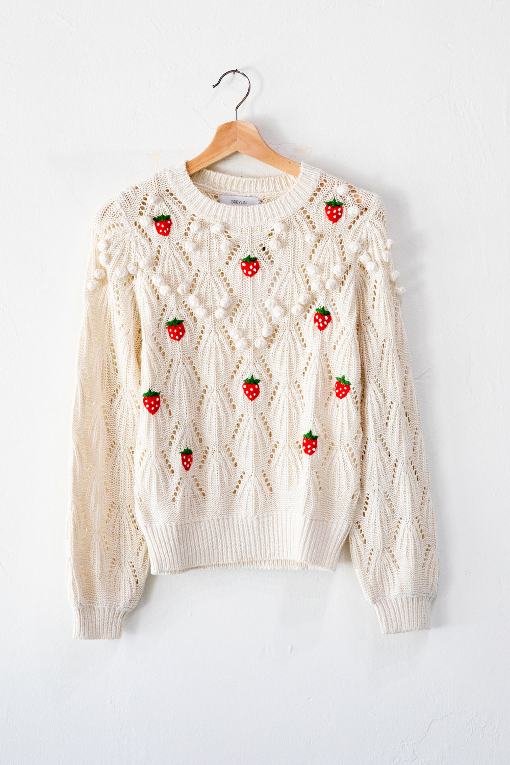 Sweet Berry Pom Pom Sweater