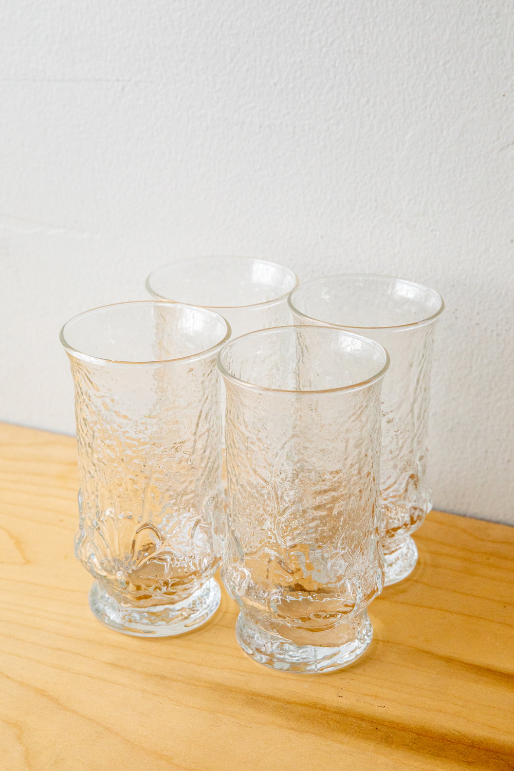 Clear Floral Glass Set