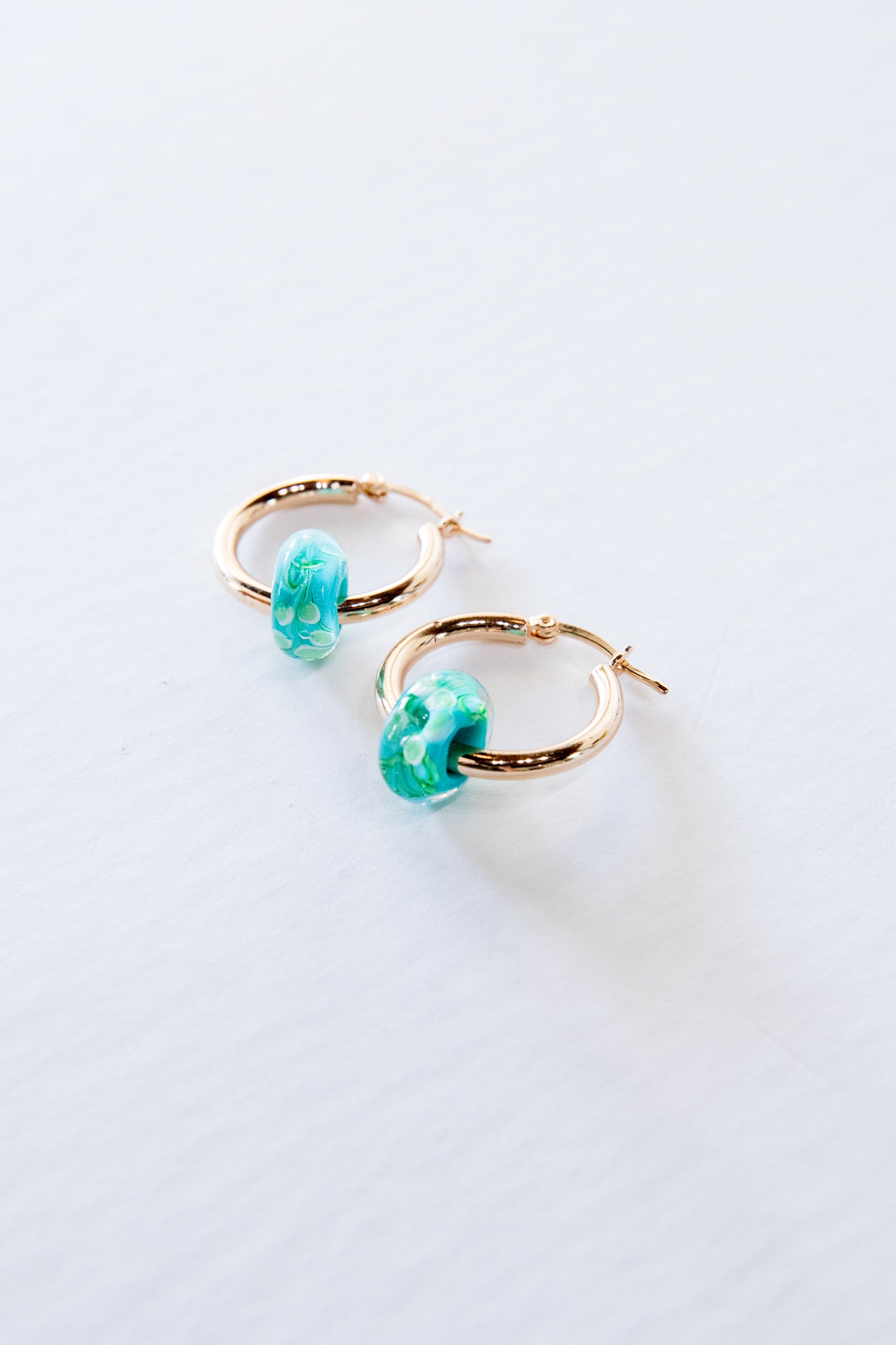 Gold Aqua Earrings