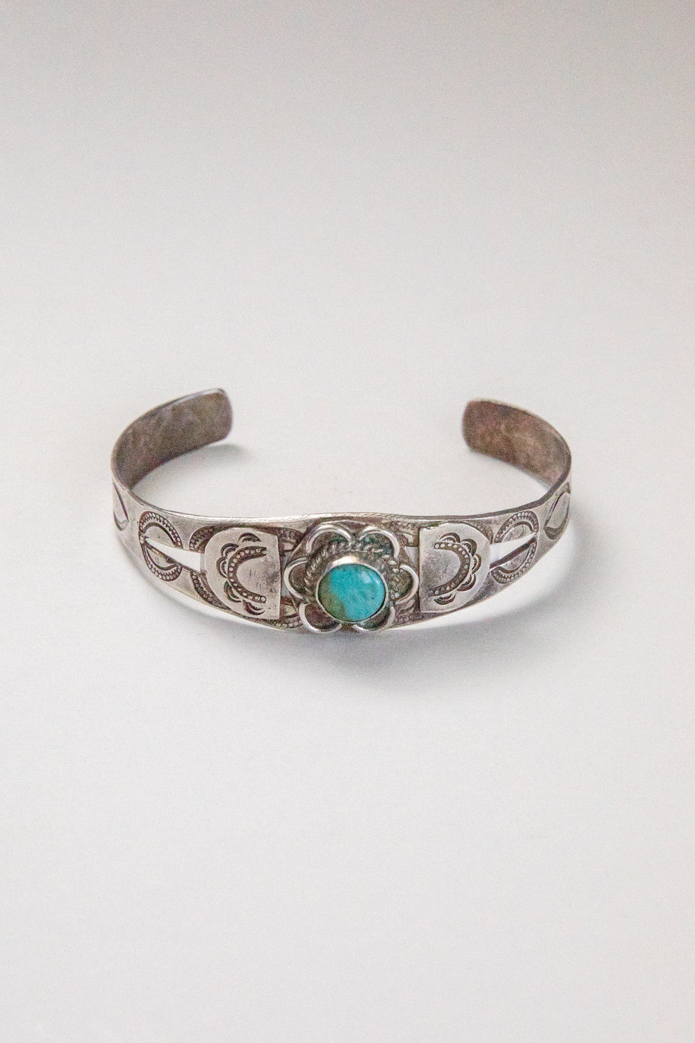 1930s Fred Harvey Turquoise Flower Cuff