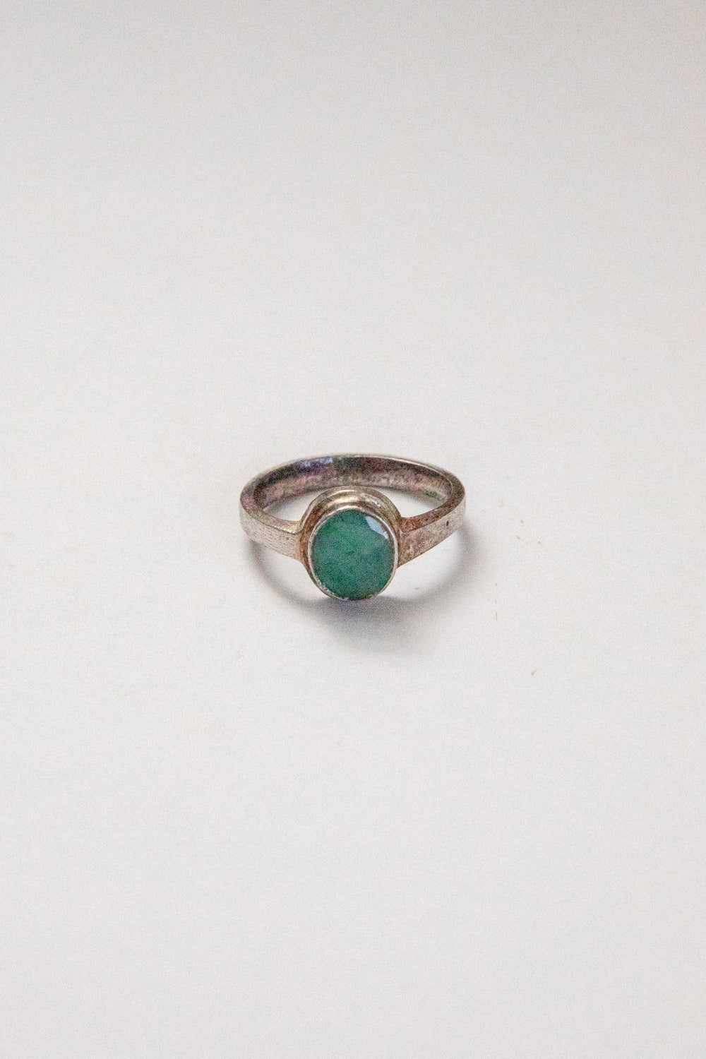 Pale Green Oval Stone Ring