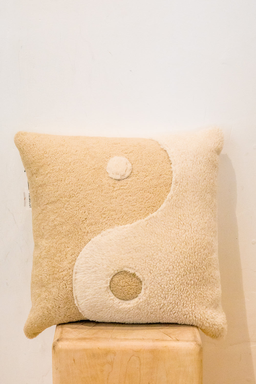 X Prism Beige + White Yin Yang Patchwork Pillow