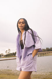 Lilac Linen Short