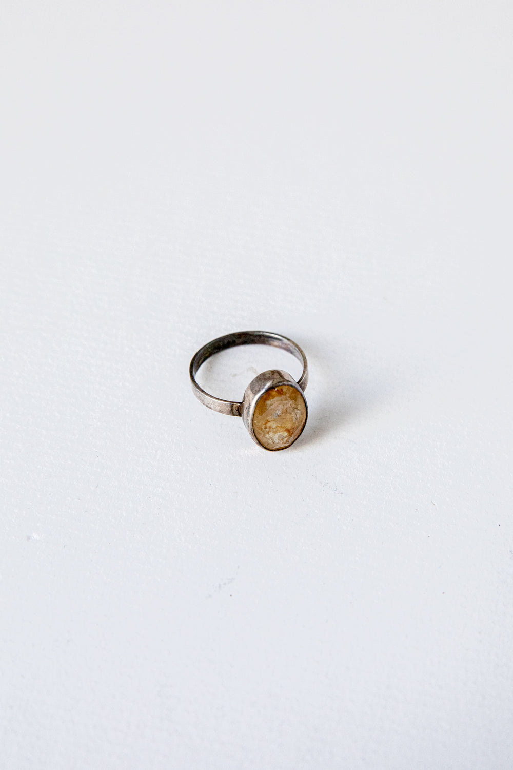 Amber Oval Stone Ring