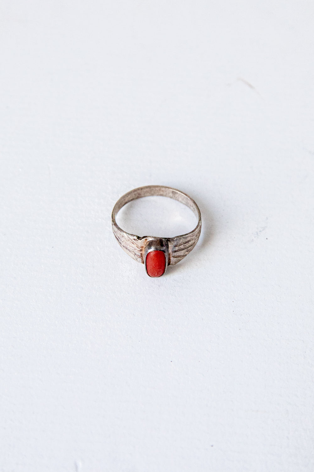 Coral Oblong Stone Ring