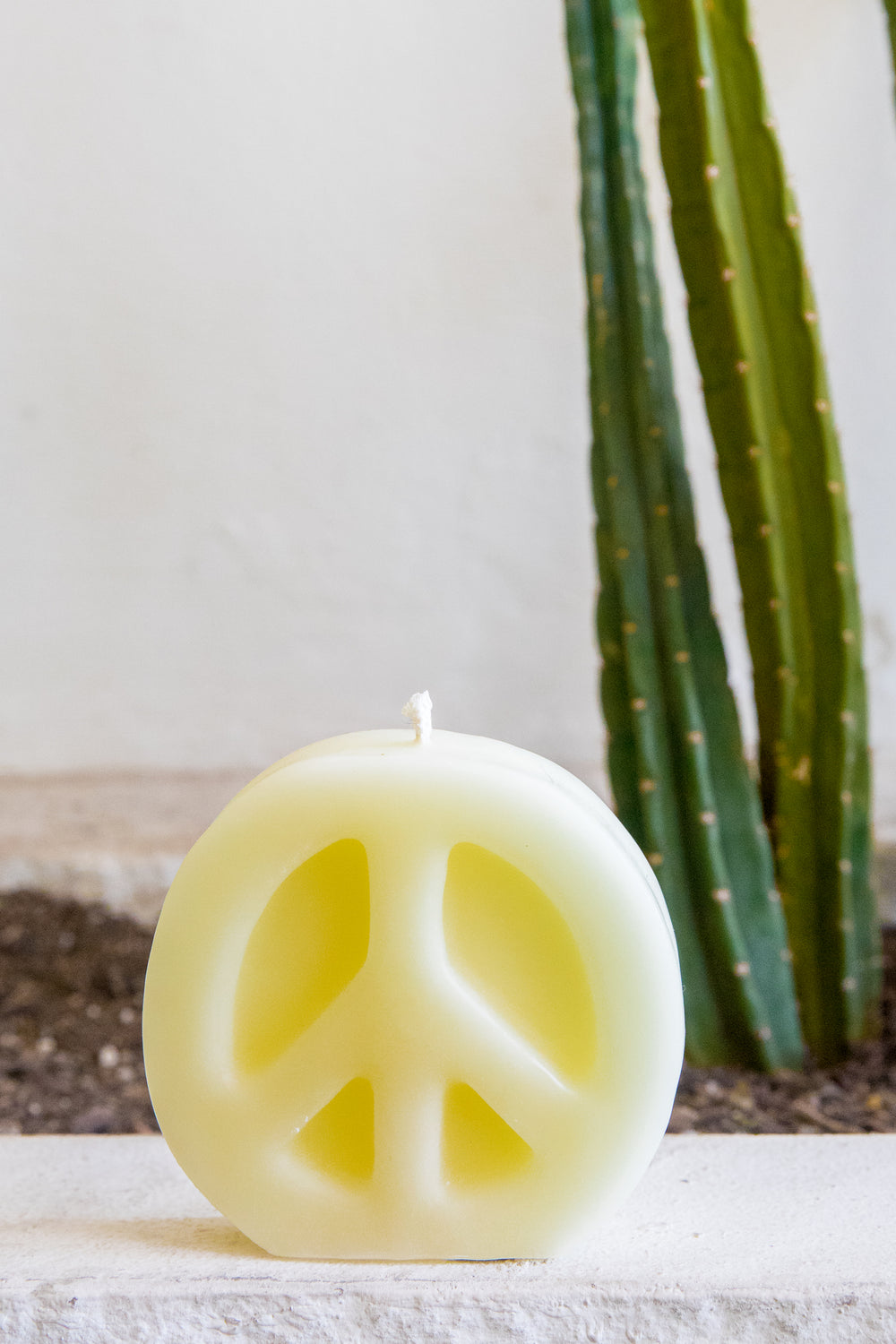White Beeswax Peace Candle