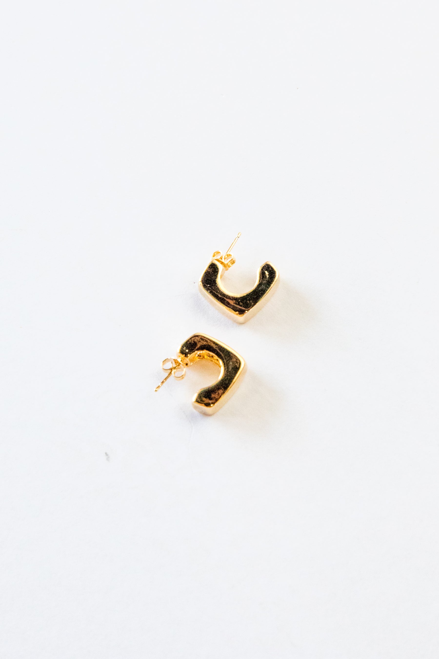 Gold Claire Square Hoops