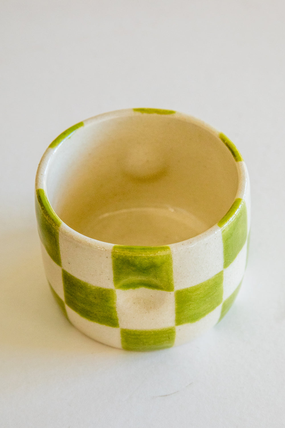 Matcha Checkered Dimple Cup