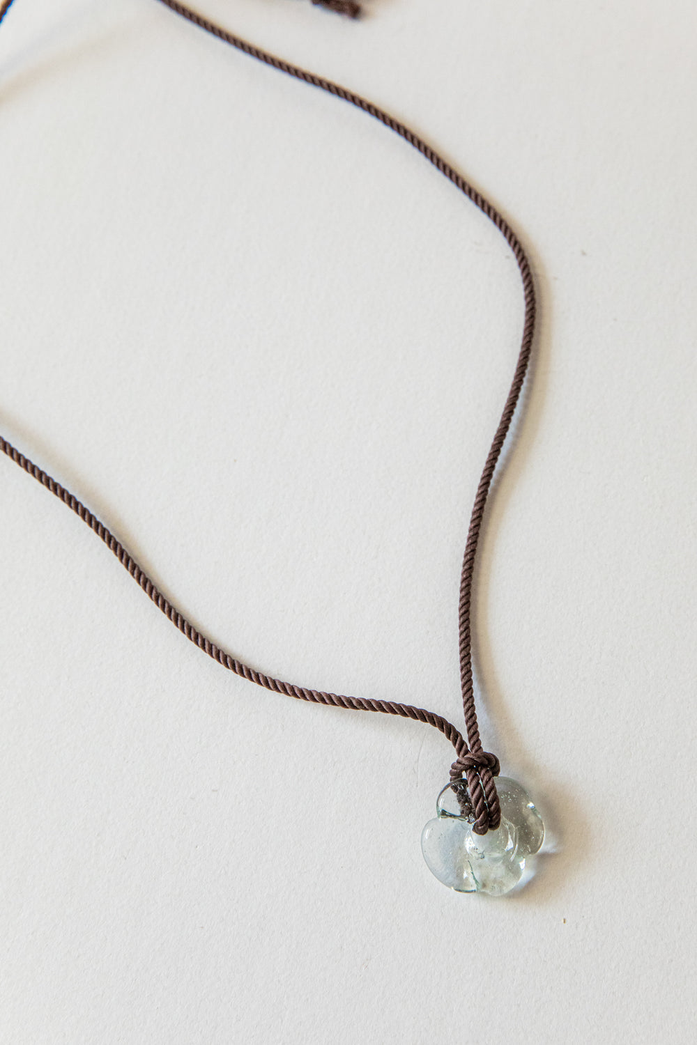 Brown + Clear Flower Necklace