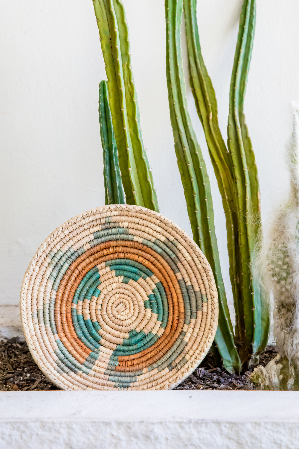 Small Woven Rust + Green Bowl