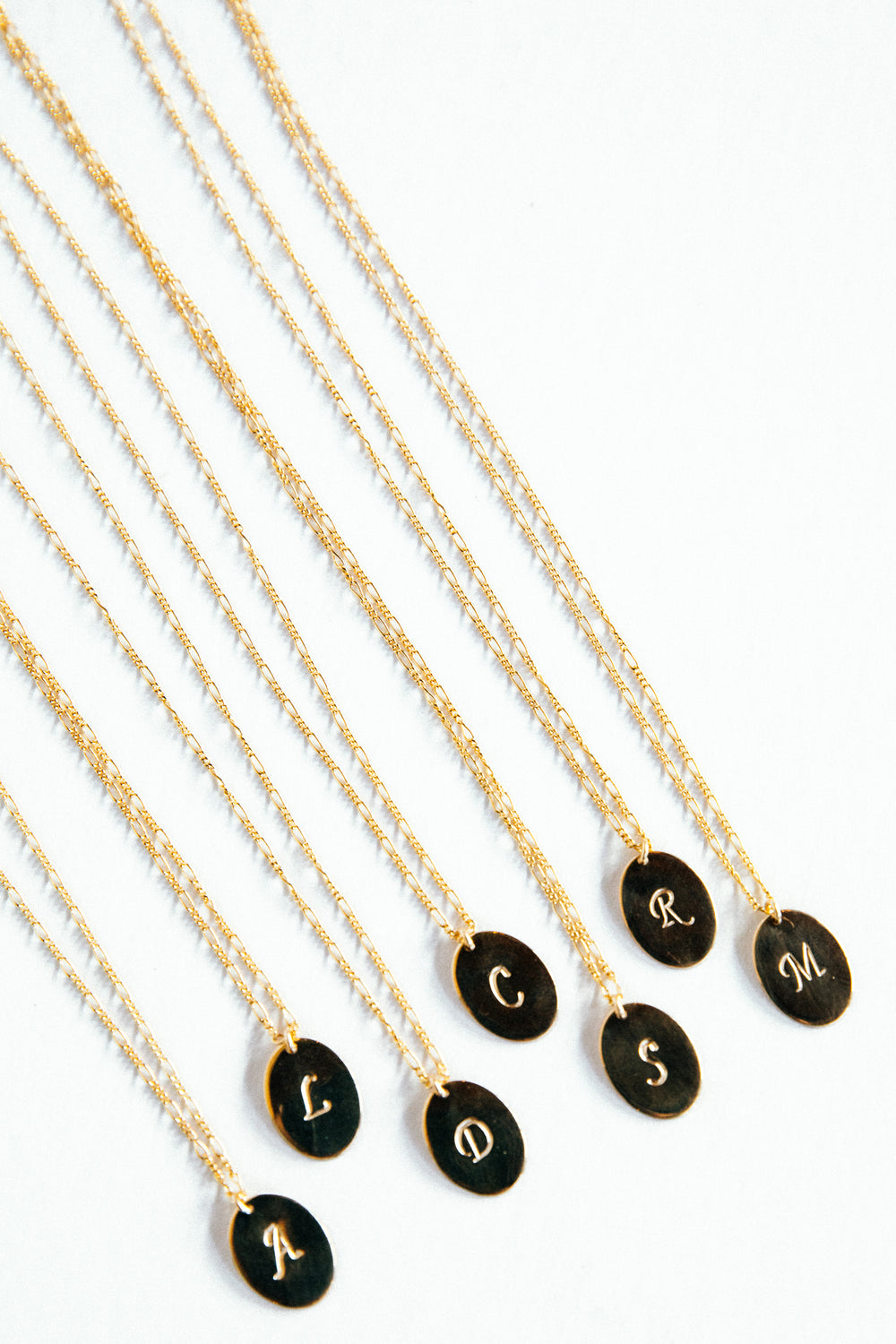 Gold Oval Monogram Necklace