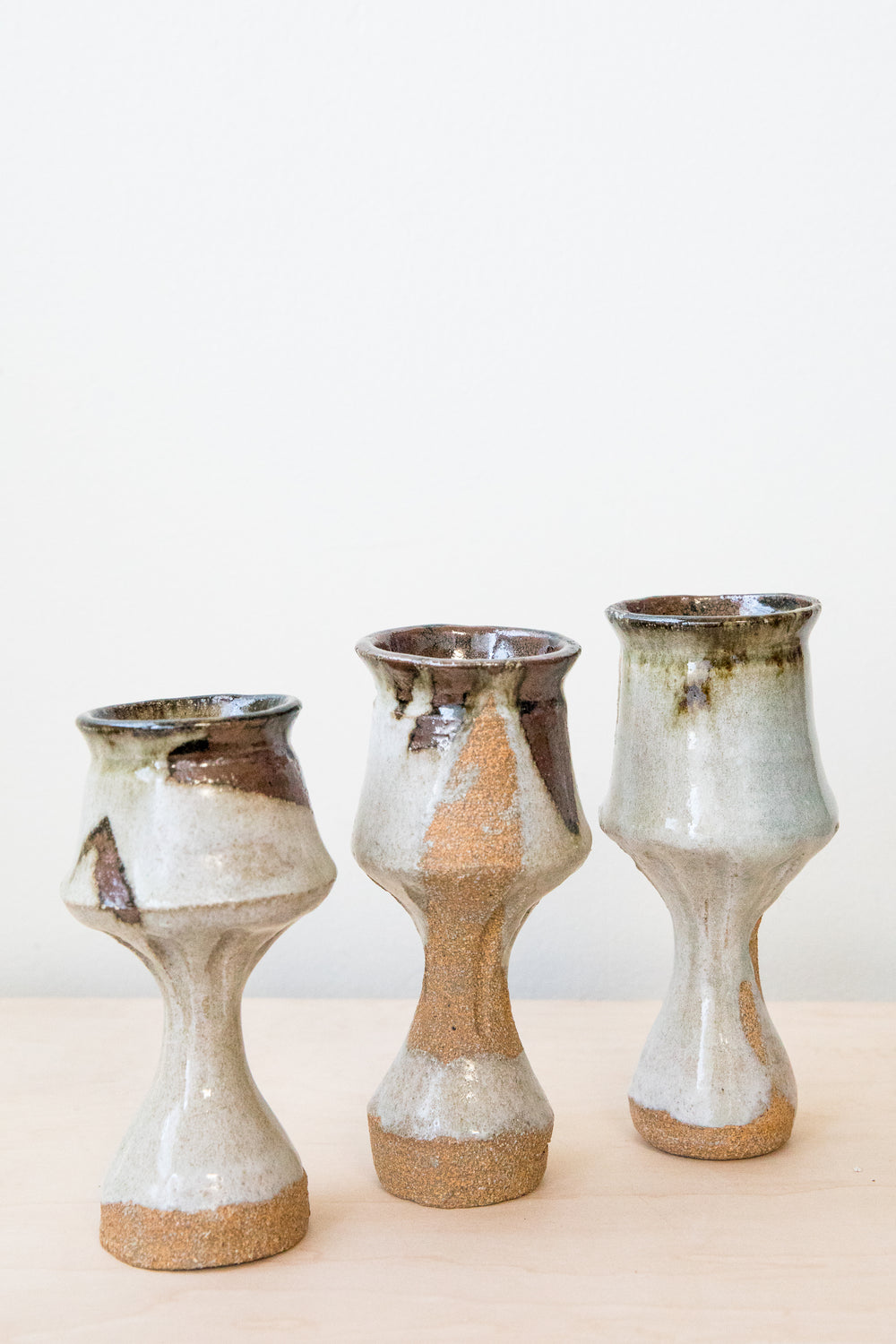 Gray Studio Pottery Goblet Set
