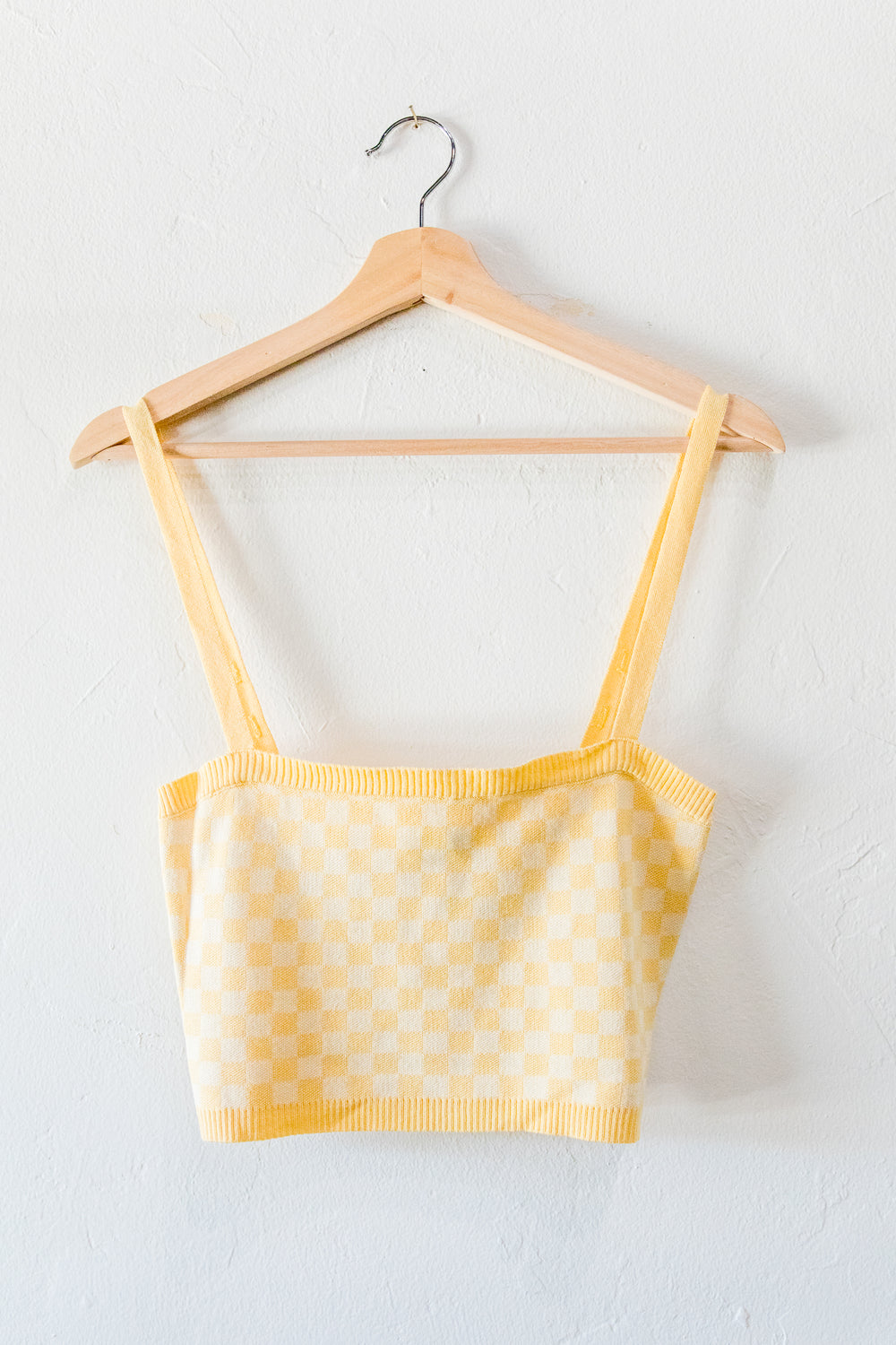 Yellow Gingham Crop Tank