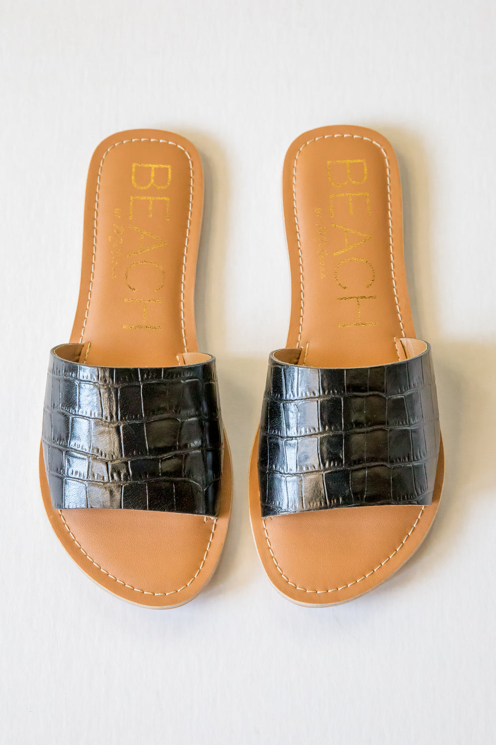 Black Croc Cabana Sandal