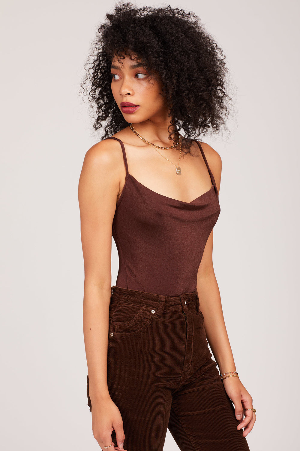 Brown Cowls In The Club Bodysuit