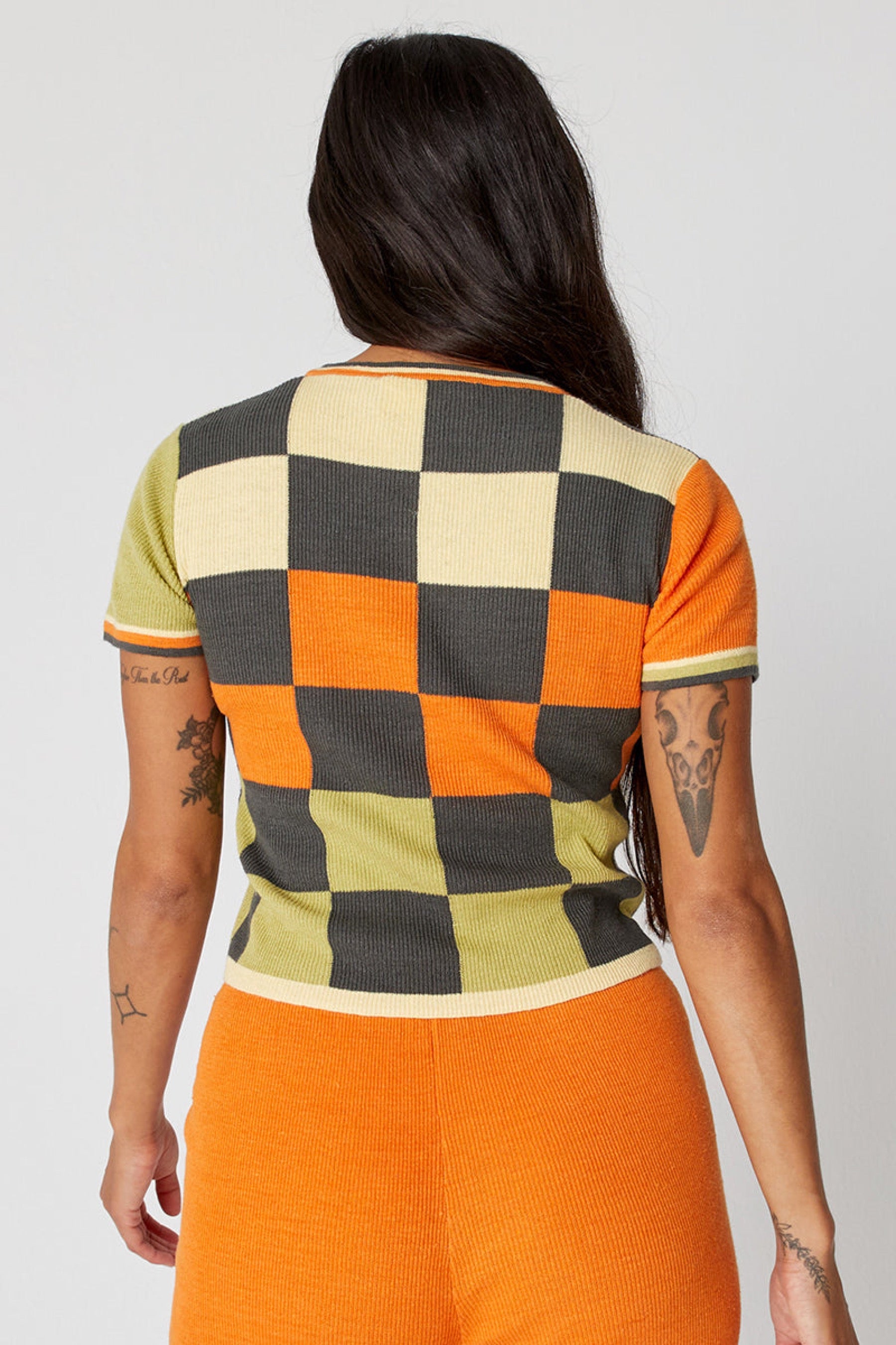 Papaya Checkerboard Tee